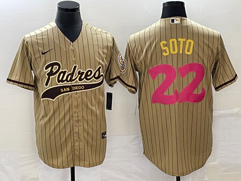 Men's San Diego Padres Juan Soto #22 Tan Jersey Joint Edition